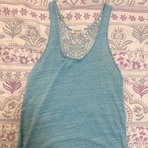 Aeropostale Teal Mesh Back Tank Top, XS